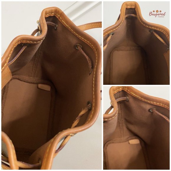 Authentic LOUIS VUITTON Monogram Coated Canvas Leather Nano Noe Crossbody Bag - Picture 9 of 12